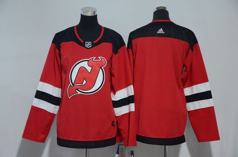 Women New Jersey Devils Blank Red Hockey Stitched Adidas NHL Jerseys->new york rangers->NHL Jersey